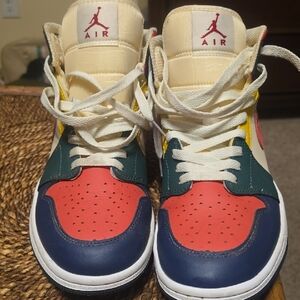 Jordan Red and Blue High-Top Sneakers 9.5 Men
